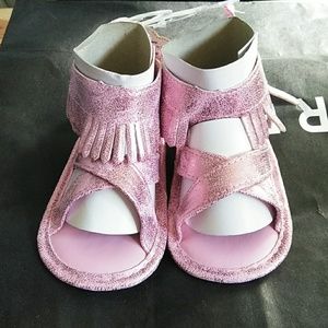 First Steps Pink Gladiator Sandles SZ 4